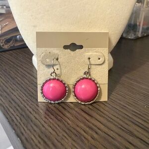 Pink Circle Earrings